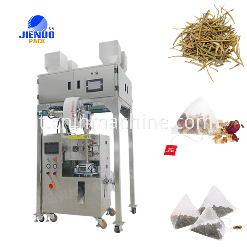 Macchina da imballaggio per sacca da tè piramidi interni ed esterni inner and outer pyramids tea bag packing machin